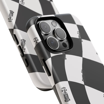 F1 Phone Case Black and White Checkered Design, Trendy F1 Gift, Formula 1 Gift, Cute F1 Phone Case, Unique Formula One Phone Case