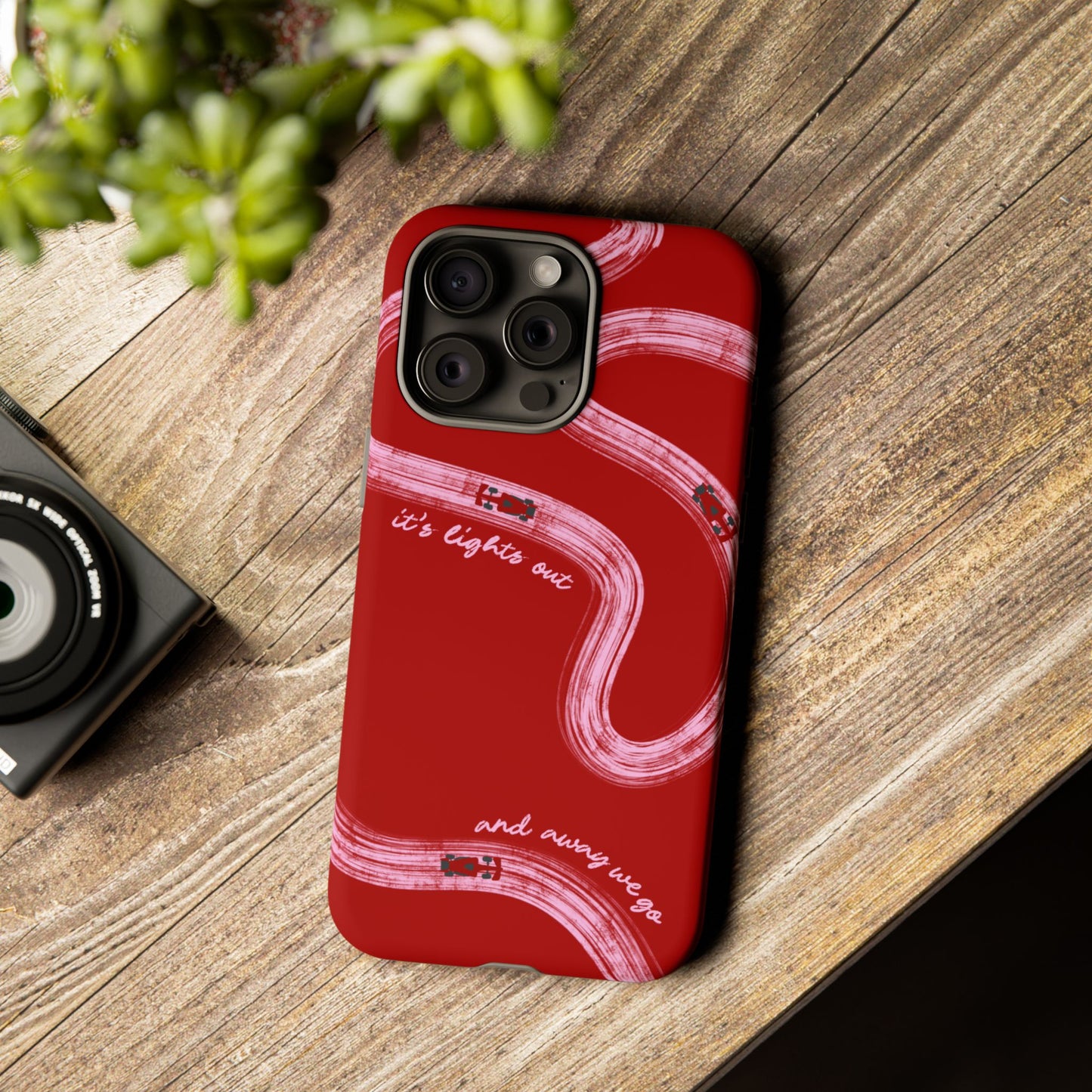 Red and Pink Lights Out F1 Phone Case Design, Trendy F1 Gift, Formula 1 Gift, Cute F1 Phone Case, Unique Formula One Phone Case