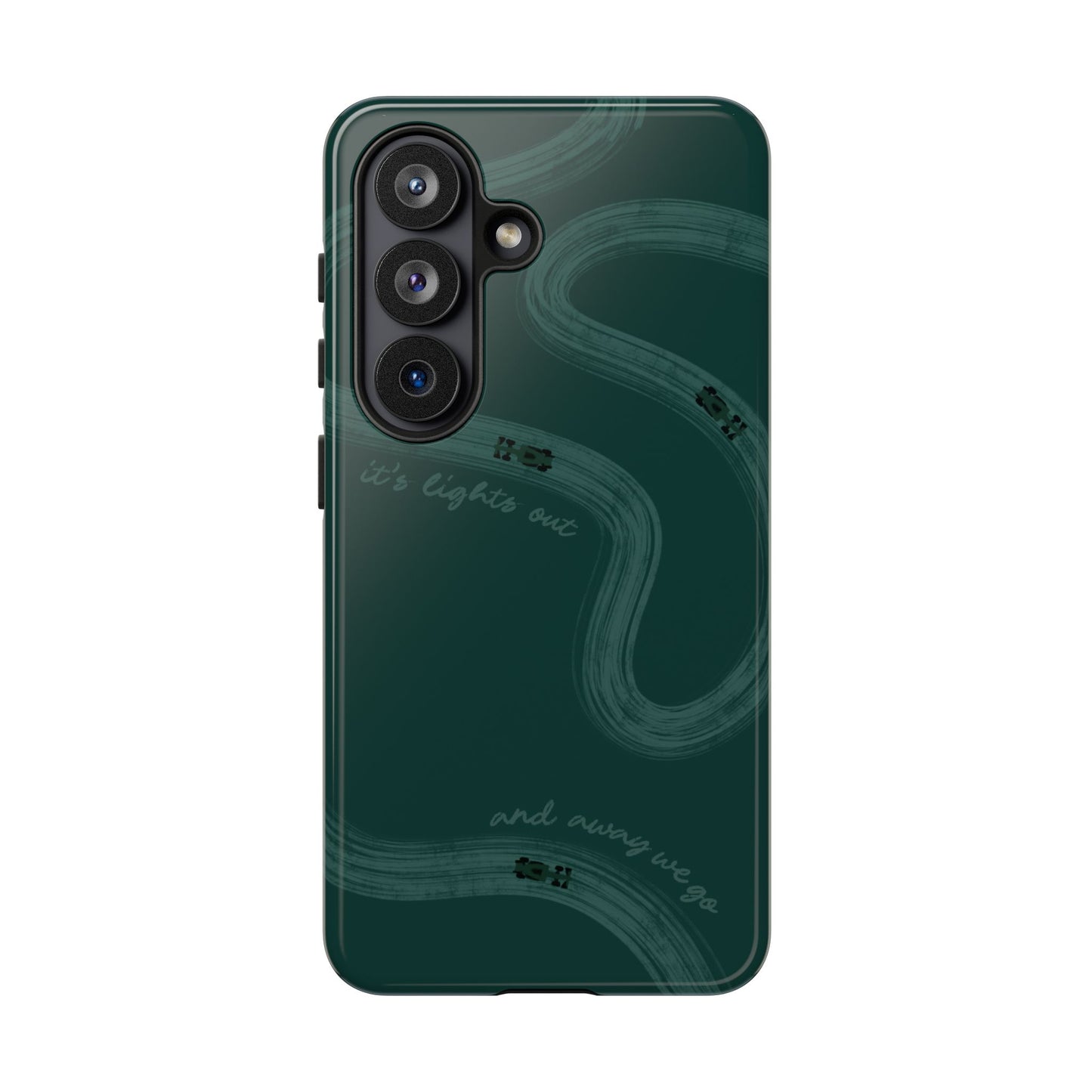 F1 Phone Case Monochrome Green Painted "its lights out and away we go", Trendy F1 Gift, Formula 1 Gift, Cute F1 Phone Case, Phone Case