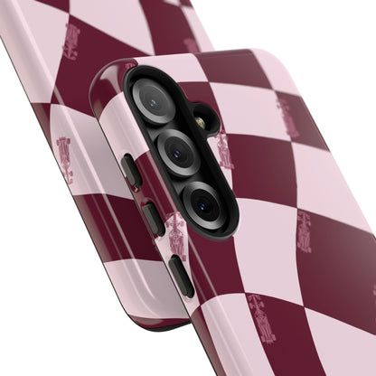 F1 Phone Case Pink Checkered Design, Trendy F1 Gift, Formula 1 Gift, Cute F1 Phone Case, Unique Formula One Phone Case