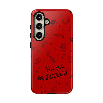 F1 Ferrari Racing Doodle "Forza Ferrari" F1 Phone Case Design