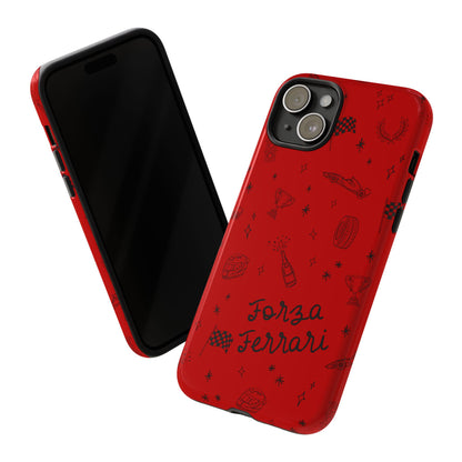F1 Ferrari Racing Doodle "Forza Ferrari" F1 Phone Case Design
