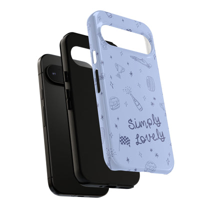 Blue Doodle "Simply Lovely" F1 Phone Case Design