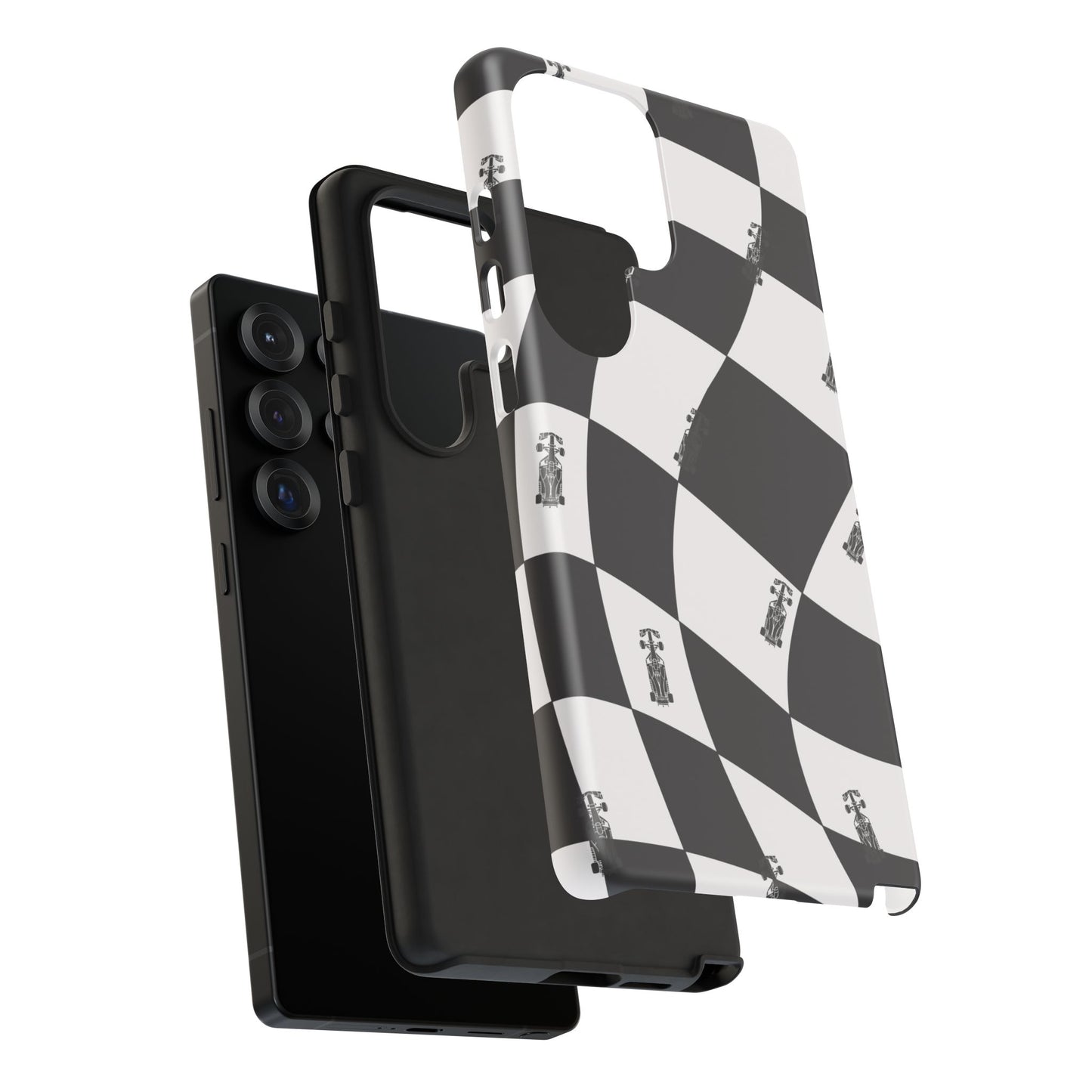 F1 Phone Case Black and White Checkered Design, Trendy F1 Gift, Formula 1 Gift, Cute F1 Phone Case, Unique Formula One Phone Case
