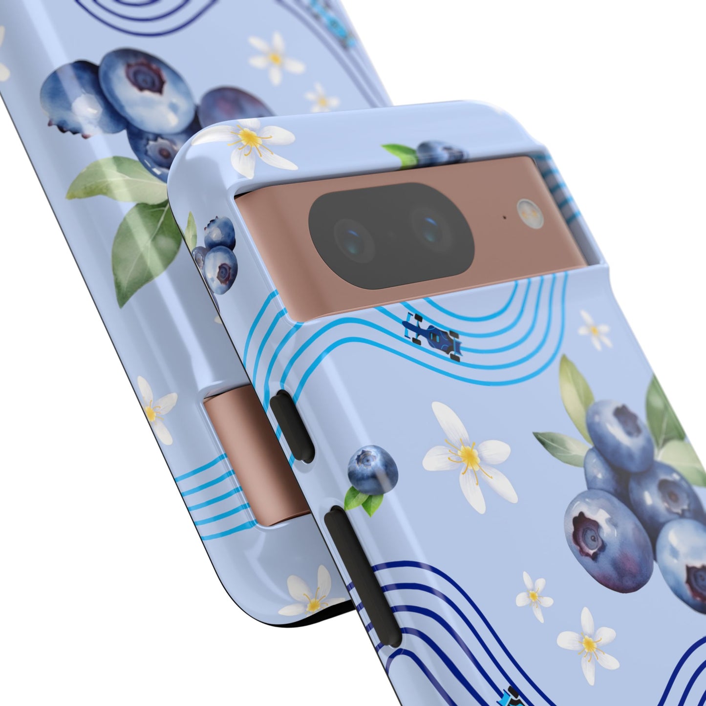 Blue F1 Williams and Blueberries Phone Case, Trendy F1 Gift, Formula 1 Gift, Cute Fruit F1 Phone Case, Unique Phone Case
