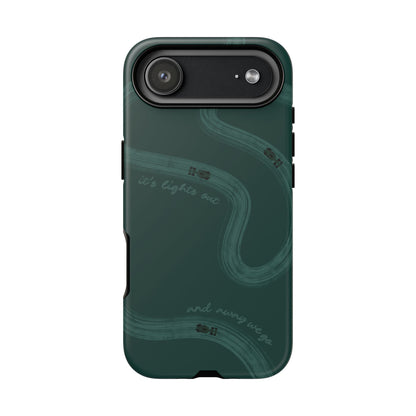 F1 Phone Case Monochrome Green Painted "its lights out and away we go", Trendy F1 Gift, Formula 1 Gift, Cute F1 Phone Case, Phone Case