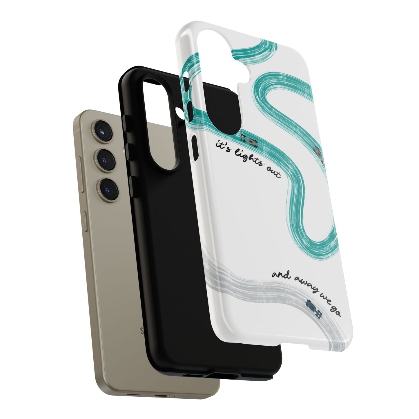 Mercedes F1 Phone Case Painted "its lights out and away we go", Trendy F1 Gift, Formula 1 Gift, Cute F1 Phone Case