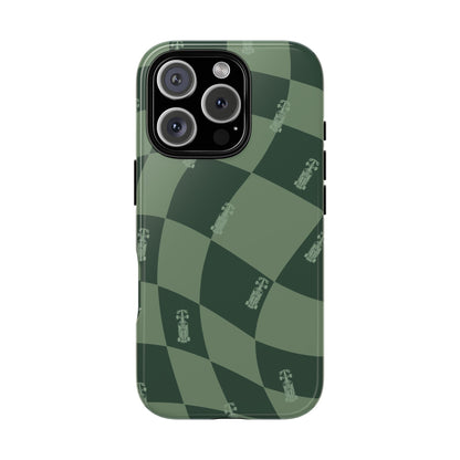 F1 Phone Case Green Checkerboard Design, Trendy F1 Gift, Formula 1 Gift, Cute F1 Phone Case, Unique Formula One Phone Case
