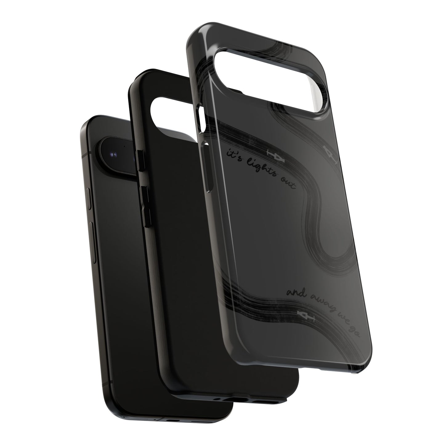 F1 Phone Case Monochrome Black Painted "its lights out and away we go", Trendy F1 Gift, Formula 1 Gift, Cute F1 Phone Case, Phone Case