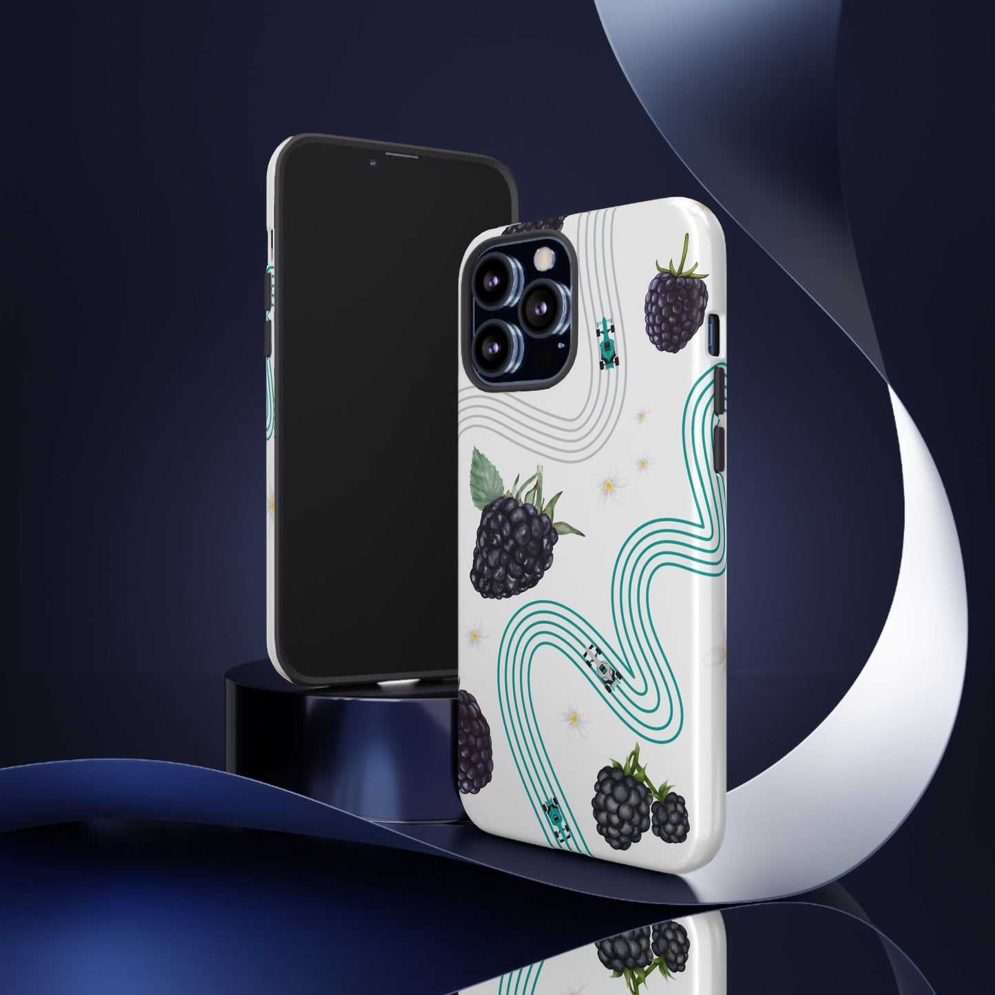 F1 Mercedes and Blackberries Phone Case , Trendy F1 Gift, Formula 1 Gift, Cute Fruit F1 Phone Case, Unique Phone Case
