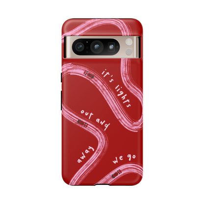 Red and Pink Lights Out F1 Phone Case Design, Trendy F1 Gift, Formula 1 Gift, Cute F1 Phone Case, Unique Formula One Phone Case