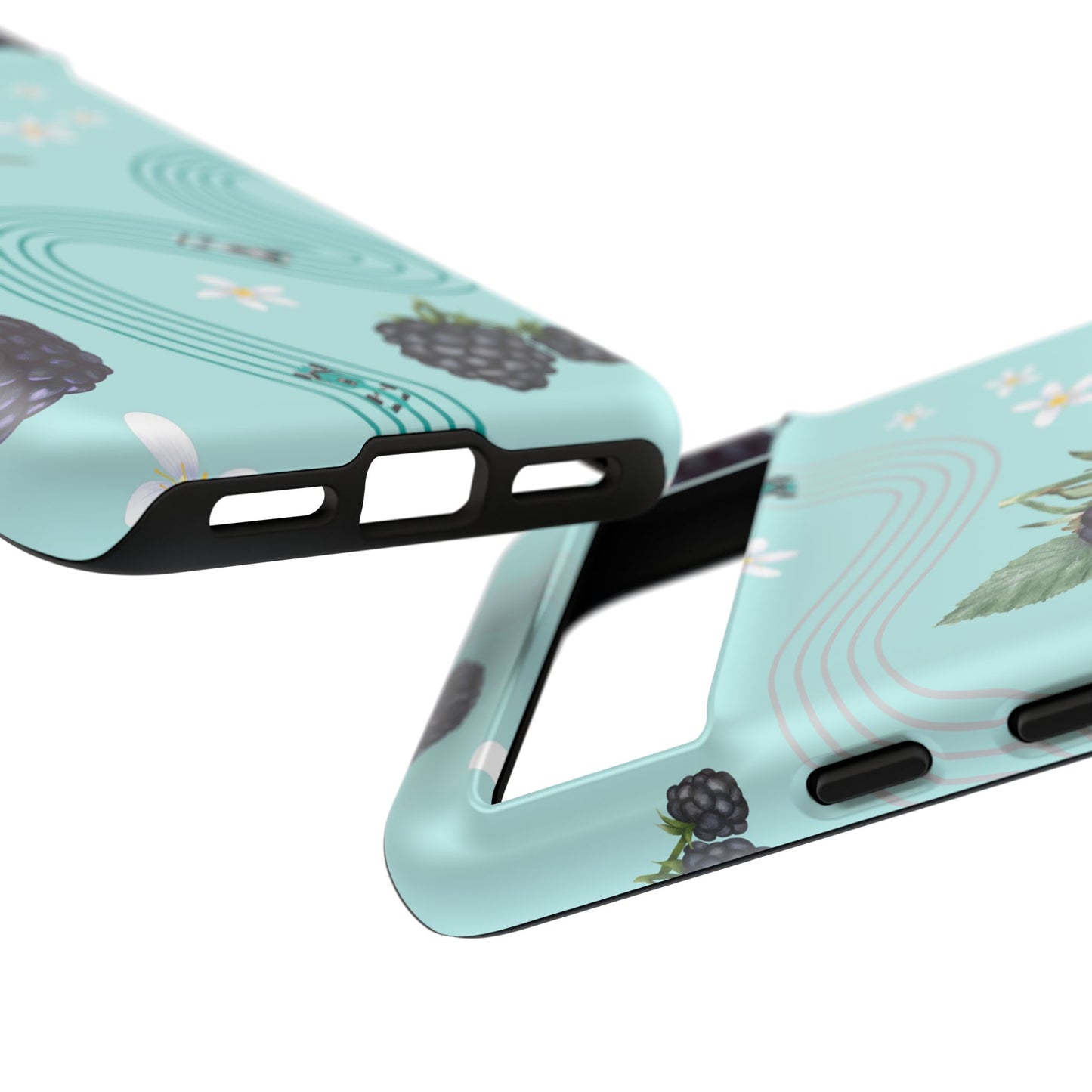 Teal F1 Mercedes and Blackberries Phone Case , Trendy F1 Gift, Formula 1 Gift, Cute Fruit F1 Phone Case, Unique Phone Case