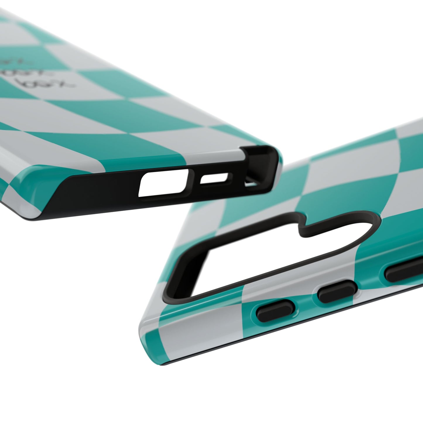 Mercedes Teal and Grey Checkered F1 Phone Case, Box Box Box F1 Phone Case