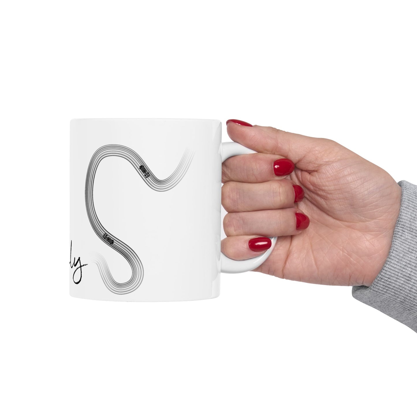 F1 Simply Lovely Mug with Track, Formula One Mug, Inspirational Ceramic Mug for Coffee Lovers