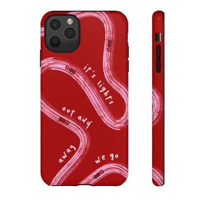 Red and Pink Lights Out F1 Phone Case Design, Trendy F1 Gift, Formula 1 Gift, Cute F1 Phone Case, Unique Formula One Phone Case