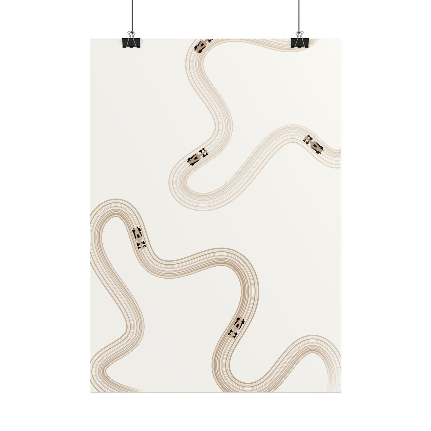 Neutral Beige F1 Wall Art Poster | Minimalist F1 Art - EU Sizing (Physical Print)