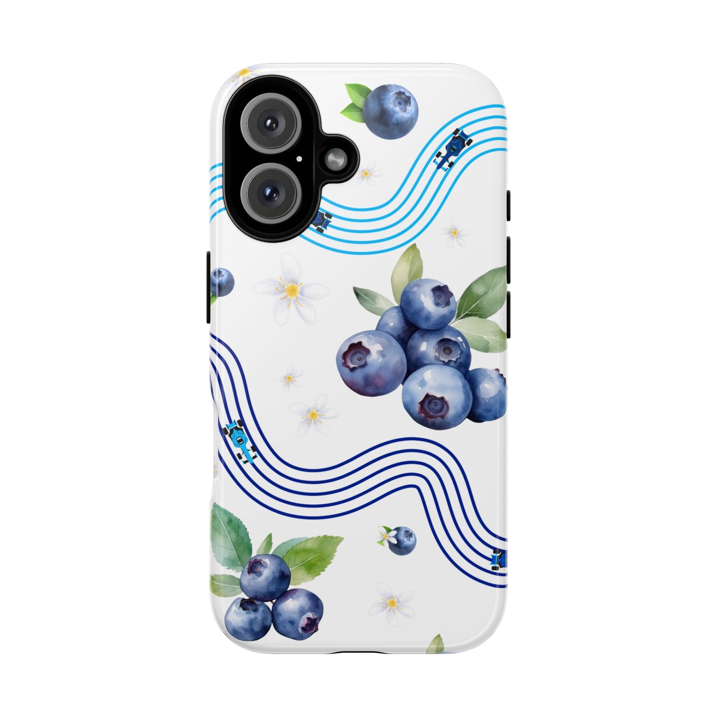 F1 Williams and Blueberries Phone Case, Trendy F1 Gift, Formula 1 Gift, Cute Fruit F1 Phone Case, Unique Phone Case