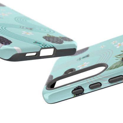 Teal F1 Mercedes and Blackberries Phone Case , Trendy F1 Gift, Formula 1 Gift, Cute Fruit F1 Phone Case, Unique Phone Case