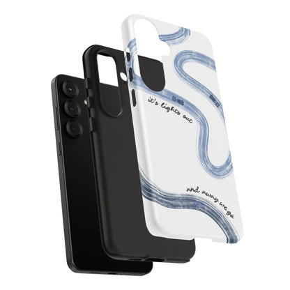 F1 Phone Case Blue Painted "its lights out and away we go", Trendy F1 Gift, Formula 1 Gift, Cute F1 Phone Case, Gift for F1 Fans