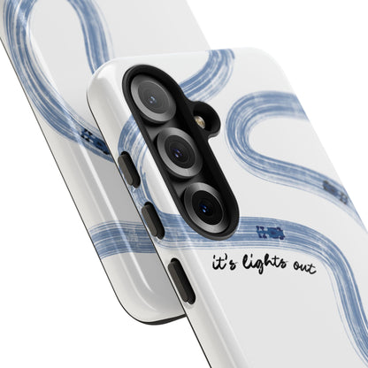 F1 Phone Case Blue Painted "its lights out and away we go", Trendy F1 Gift, Formula 1 Gift, Cute F1 Phone Case, Gift for F1 Fans