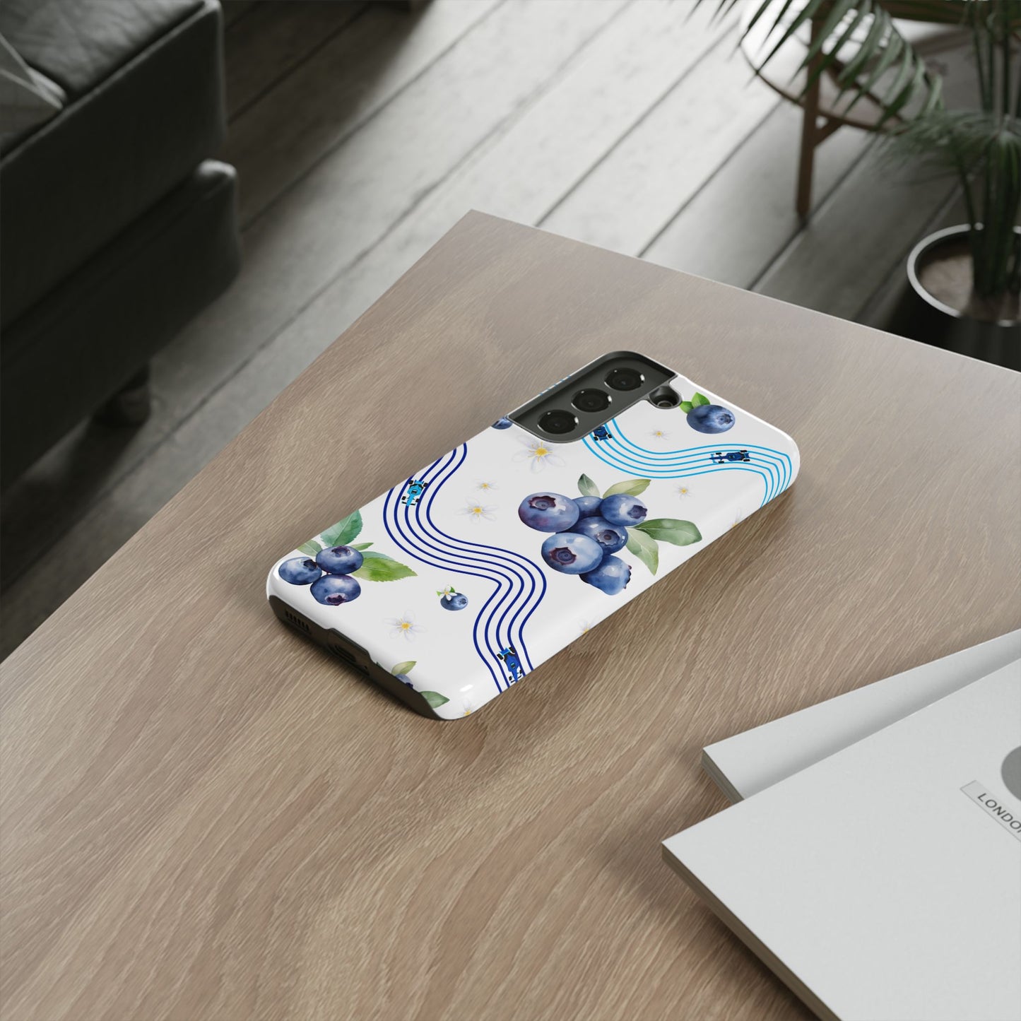 F1 Williams and Blueberries Phone Case, Trendy F1 Gift, Formula 1 Gift, Cute Fruit F1 Phone Case, Unique Phone Case