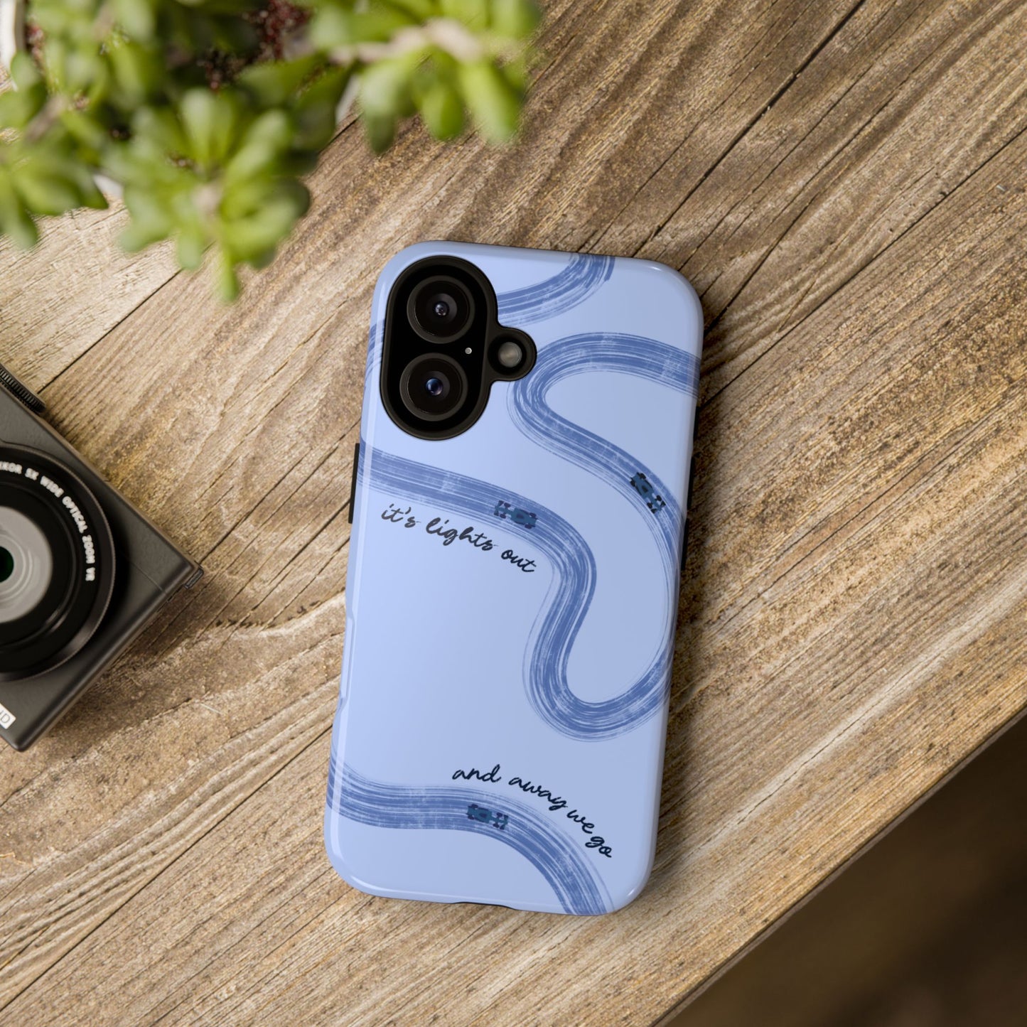 F1 Phone Case Monochrome Blue Painted "its lights out and away we go", Trendy F1 Gift, Formula 1 Gift, Cute F1 Phone Case, Phone Case