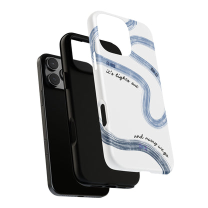 F1 Phone Case Blue Painted "its lights out and away we go", Trendy F1 Gift, Formula 1 Gift, Cute F1 Phone Case, Gift for F1 Fans