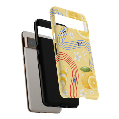 Yellow F1 Racing Bulls and Lemons Phone Case, Trendy F1 Gift, Formula 1 Gift, Cute Fruit F1 Phone Case, Unique Phone Case
