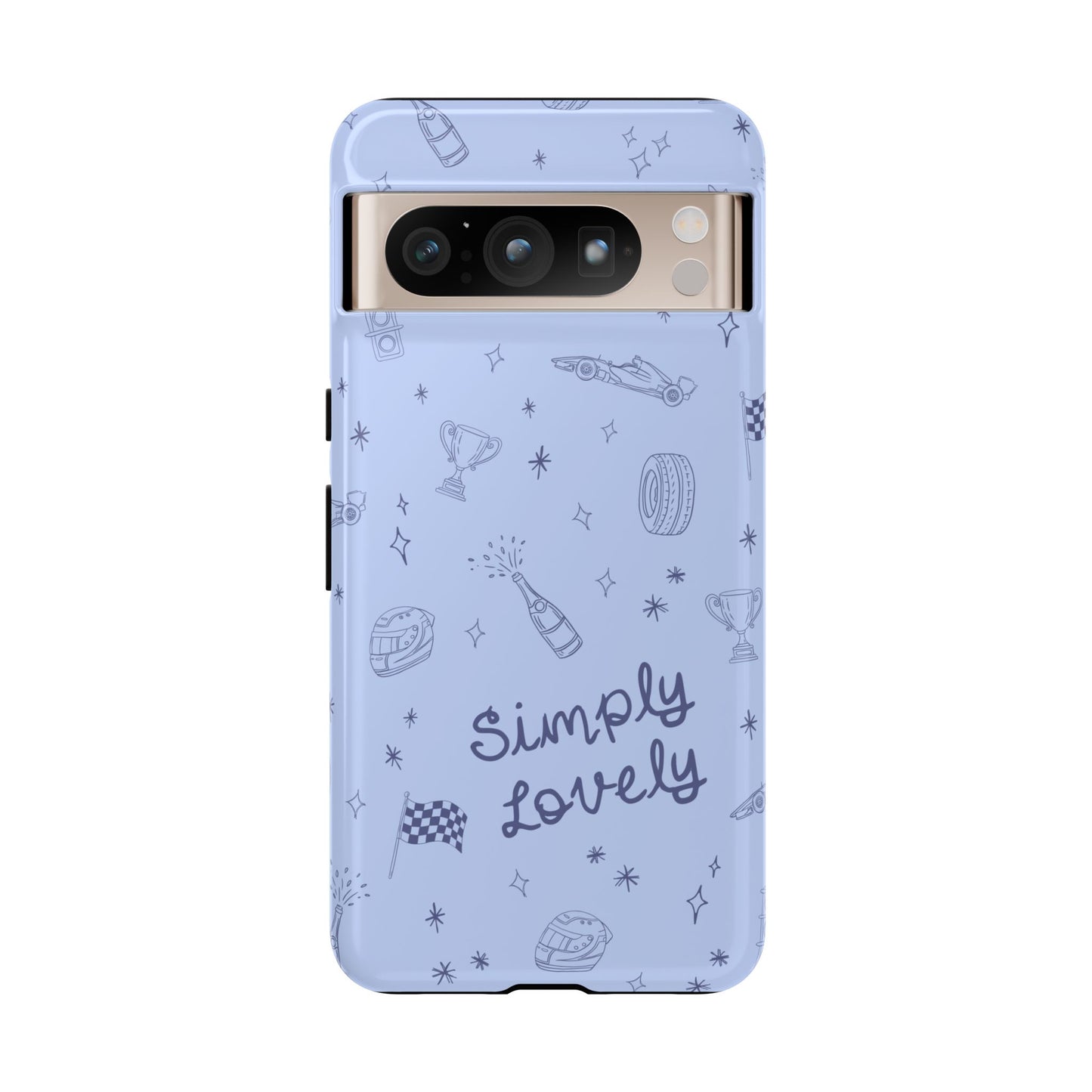 Blue Doodle "Simply Lovely" F1 Phone Case Design
