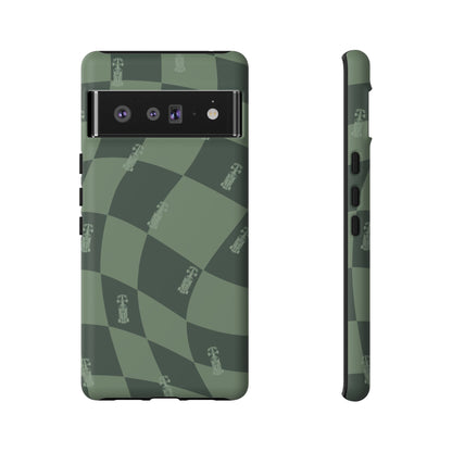 F1 Phone Case Green Checkerboard Design, Trendy F1 Gift, Formula 1 Gift, Cute F1 Phone Case, Unique Formula One Phone Case