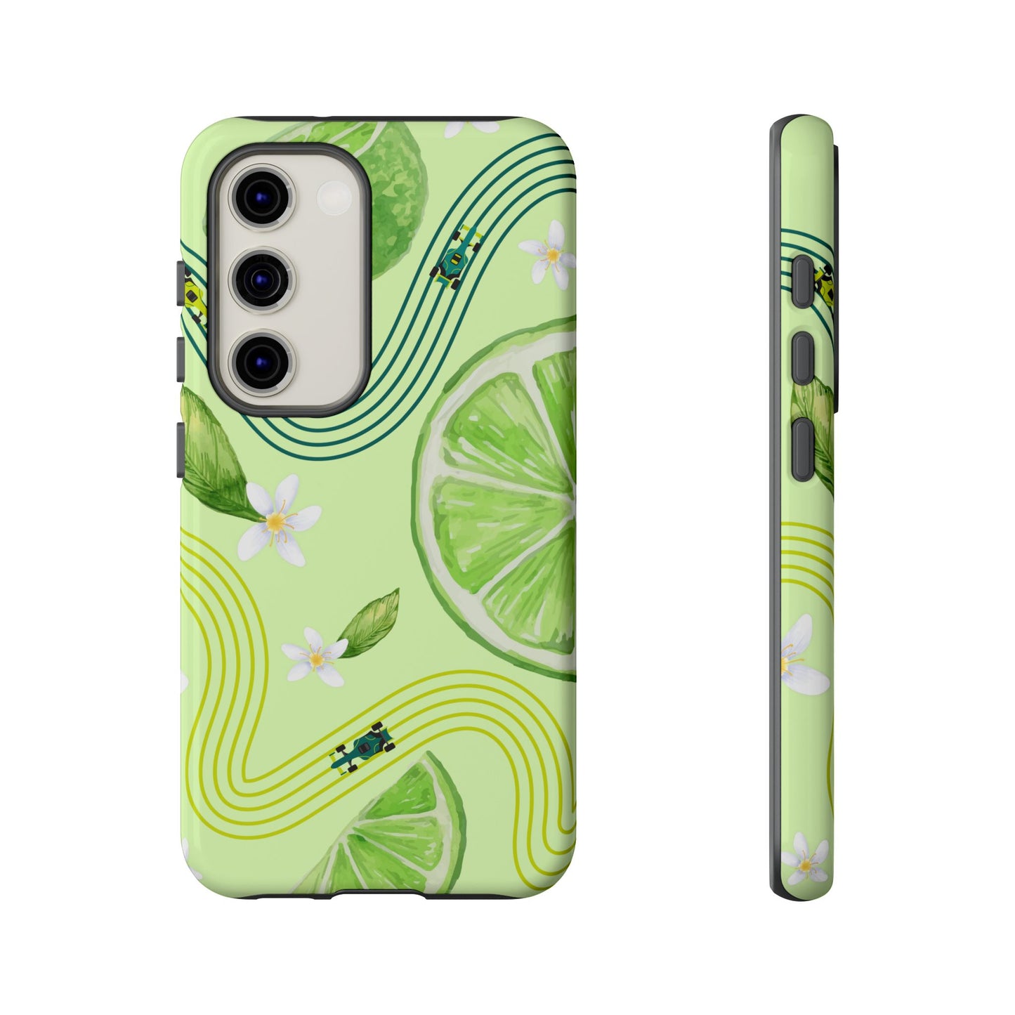 Green F1 Aston Martin and Lime Phone Case, Trendy F1 Gift, Formula 1 Gift, Cute Fruit F1 Phone Case, Unique Phone Case