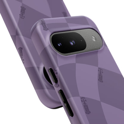 F1 Phone Case Purple Checkered Design, Trendy F1 Gift, Formula 1 Gift, Cute F1 Phone Case, Unique Formula One Phone Case