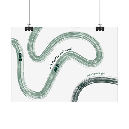Horizontal Green F1 Abstract Art Poster | Minimalist F1 Art - EU Sizing (Physical Print)