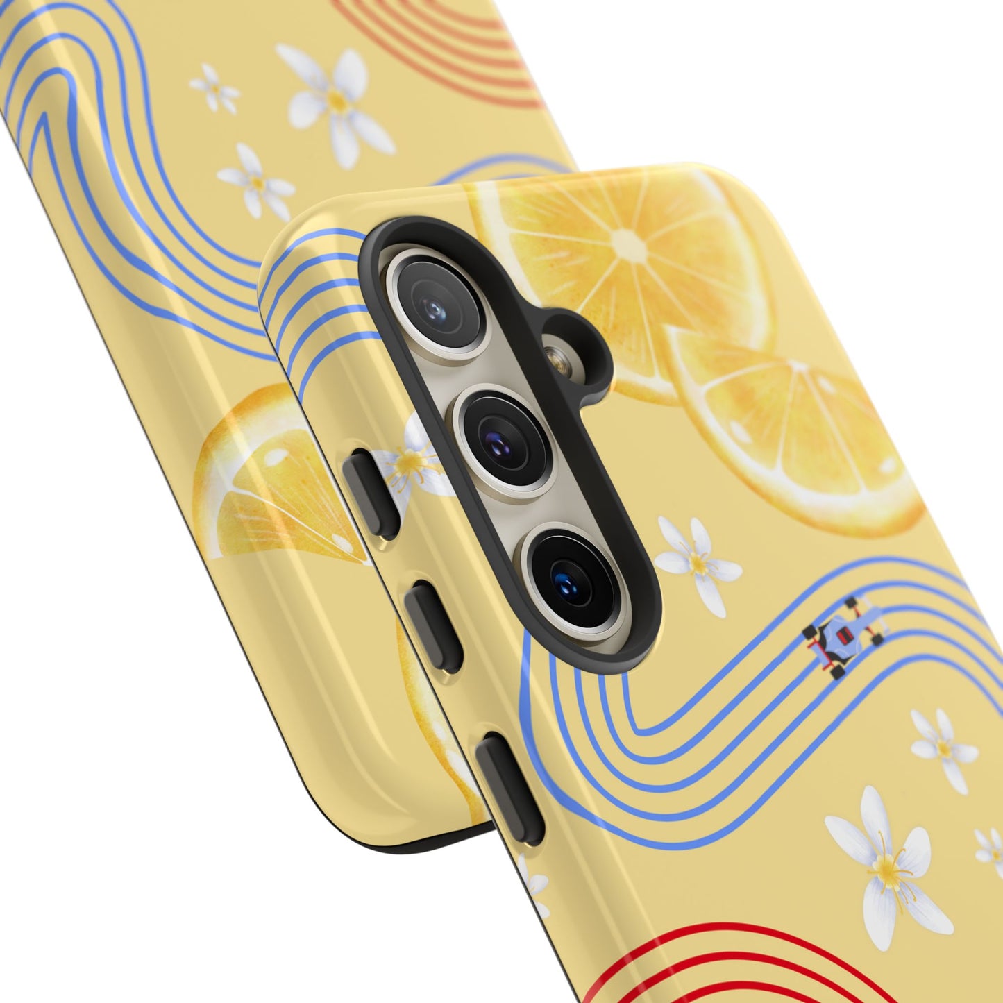 Yellow F1 Racing Bulls and Lemons Phone Case, Trendy F1 Gift, Formula 1 Gift, Cute Fruit F1 Phone Case, Unique Phone Case