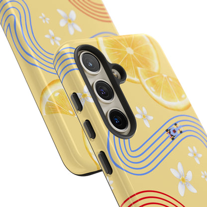 Yellow F1 Racing Bulls and Lemons Phone Case, Trendy F1 Gift, Formula 1 Gift, Cute Fruit F1 Phone Case, Unique Phone Case
