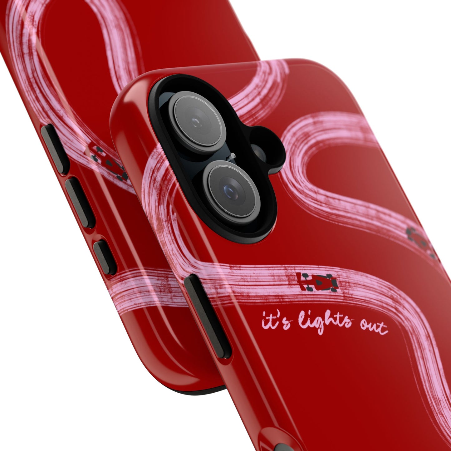 Red and Pink Lights Out F1 Phone Case Design, Trendy F1 Gift, Formula 1 Gift, Cute F1 Phone Case, Unique Formula One Phone Case