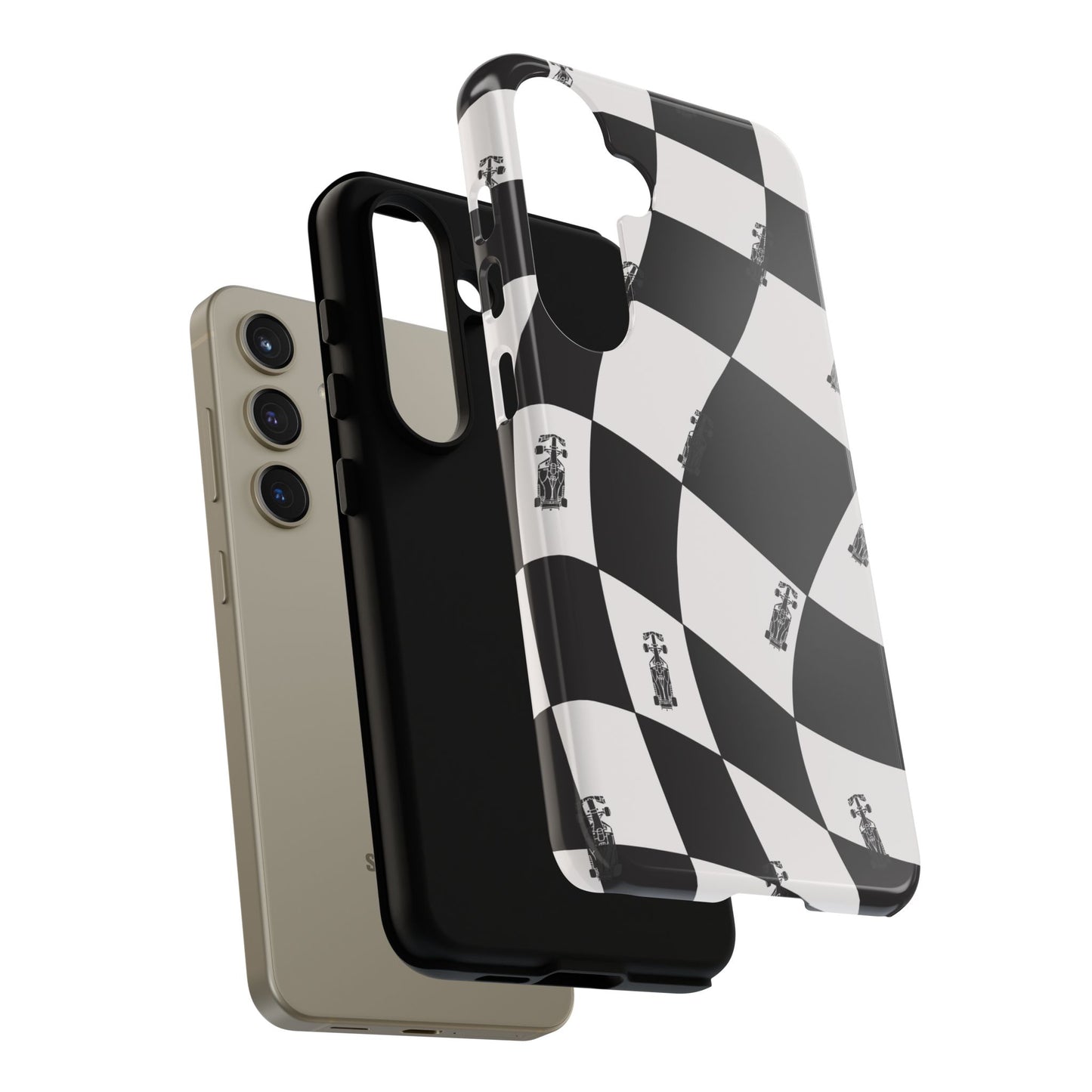 F1 Phone Case Black and White Checkered Design, Trendy F1 Gift, Formula 1 Gift, Cute F1 Phone Case, Unique Formula One Phone Case
