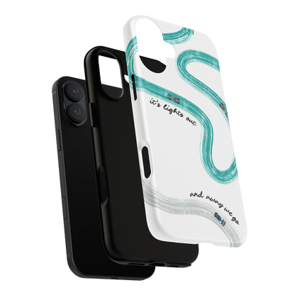 Mercedes F1 Phone Case Painted "its lights out and away we go", Trendy F1 Gift, Formula 1 Gift, Cute F1 Phone Case