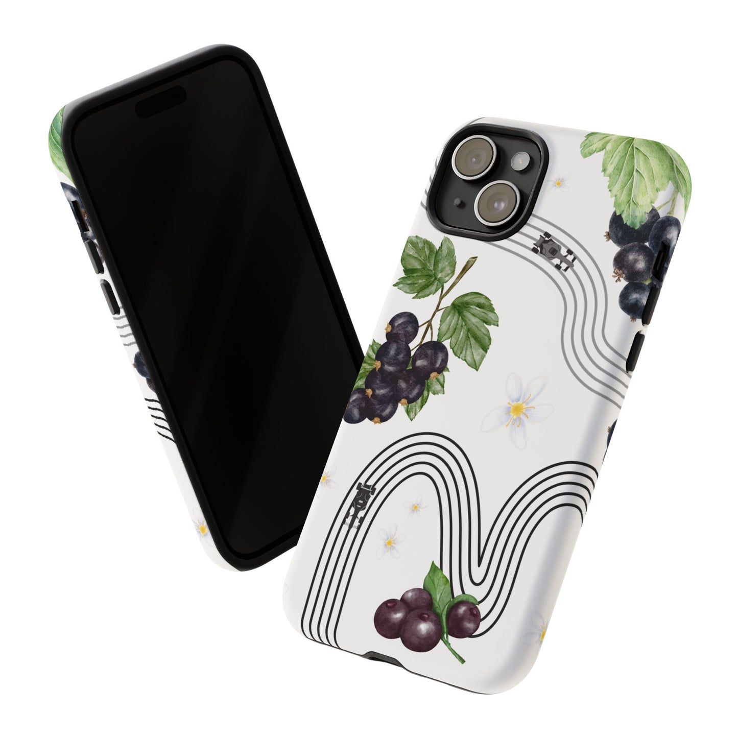 F1 Cadillac and Black Currants Phone Case, Trendy F1 Gift, Formula 1 Gift, Cute Fruit F1 Phone Case, Unique Phone Case