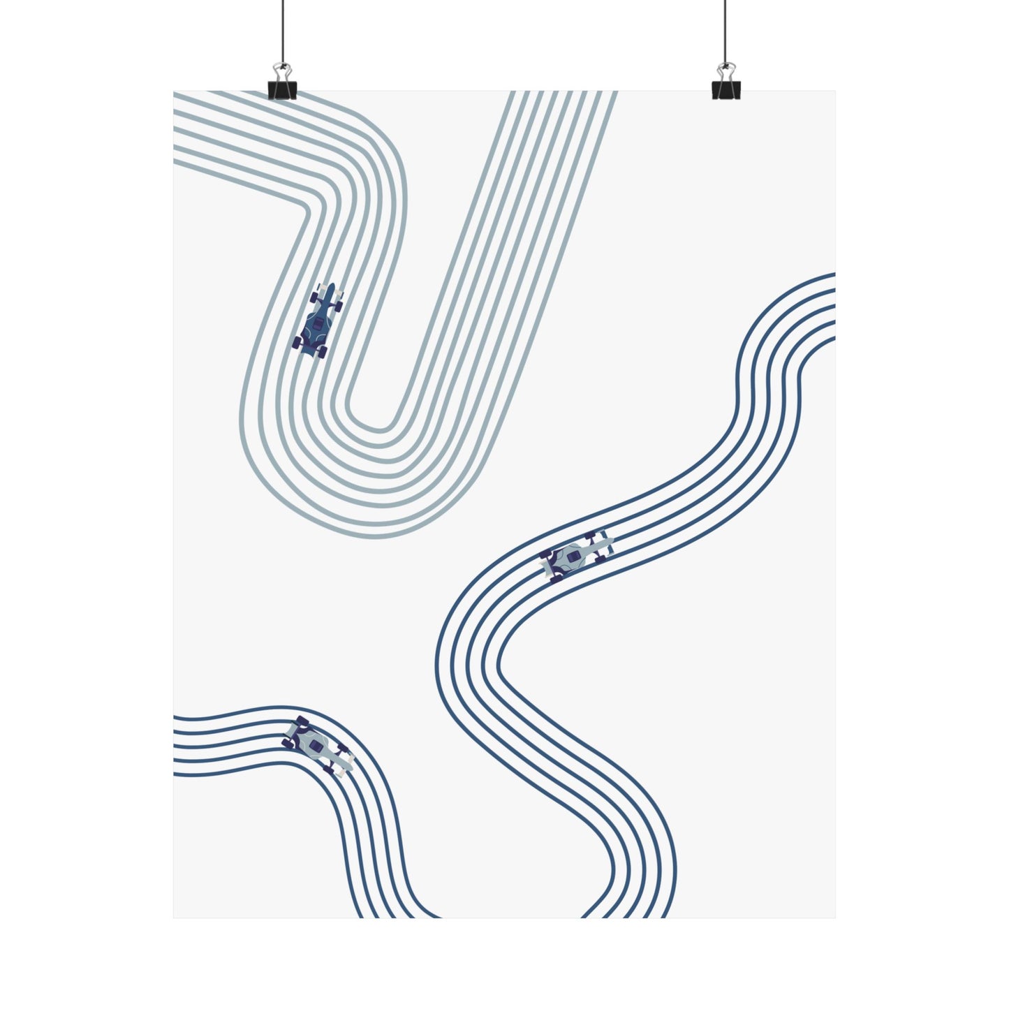 Abstract Blue F1 Matte Vertical Poster | F1 Giclée Art Print (US SIZING)