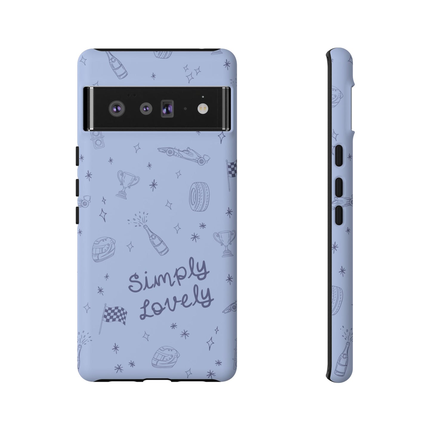Blue Doodle "Simply Lovely" F1 Phone Case Design