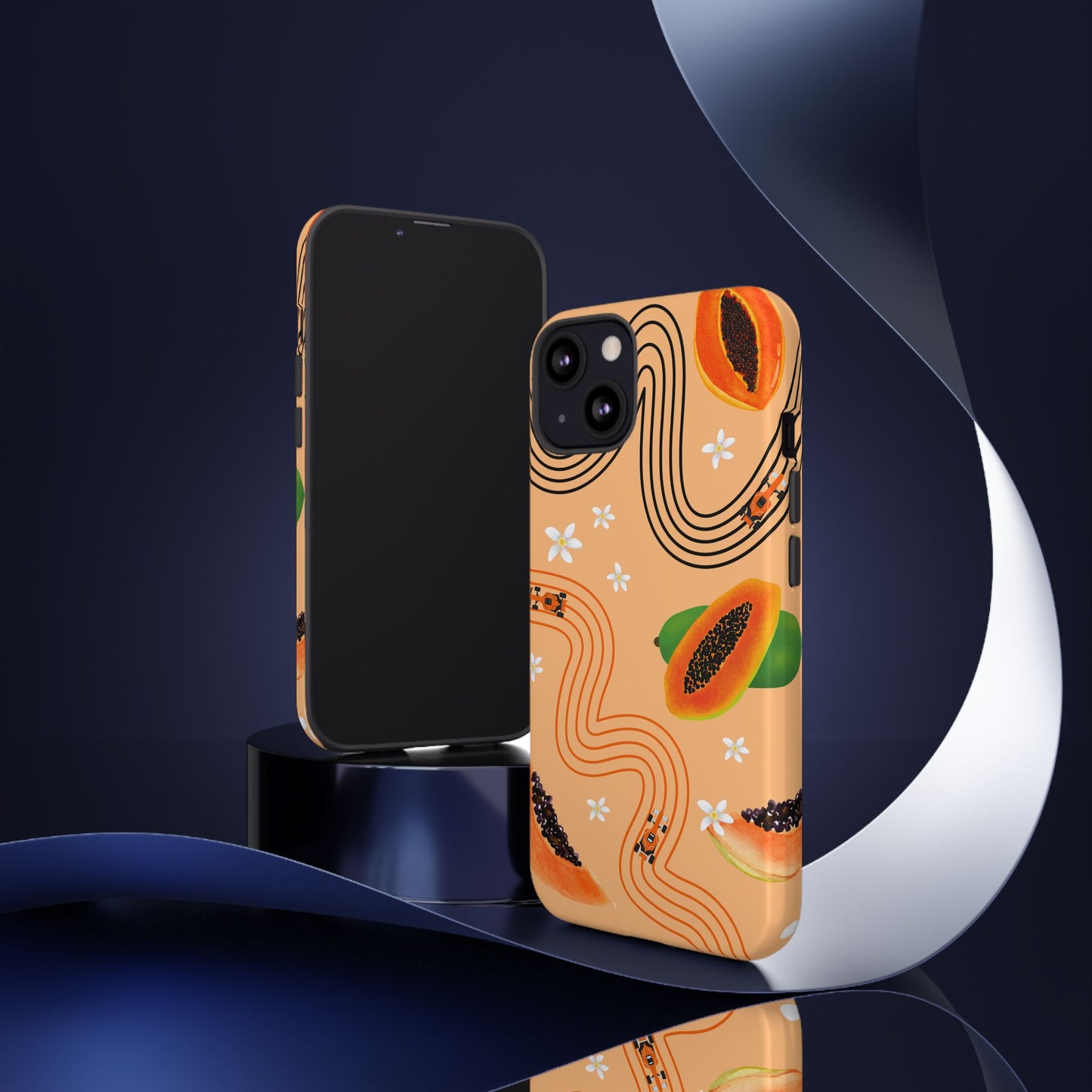 Orange F1 McLaren and Papaya Phone Case, Trendy F1 Gift, Formula 1 Gift, Cute Fruit F1 Phone Case, Unique Phone Case