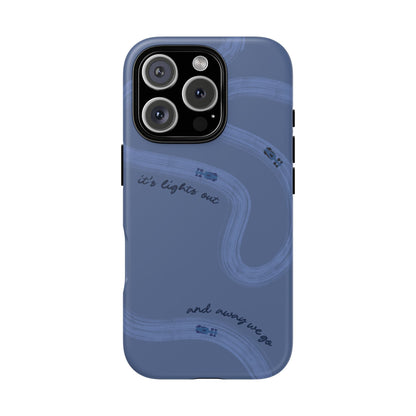F1 Phone Case Monochrome Dark Blue Painted "its lights out and away we go", Trendy F1 Gift, Formula 1 Gift, Cute F1 Phone Case, Phone Case