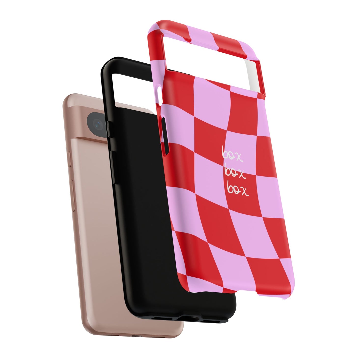 Pink and Red Checkered F1 Phone Case, Box Box Box F1 Phone Case