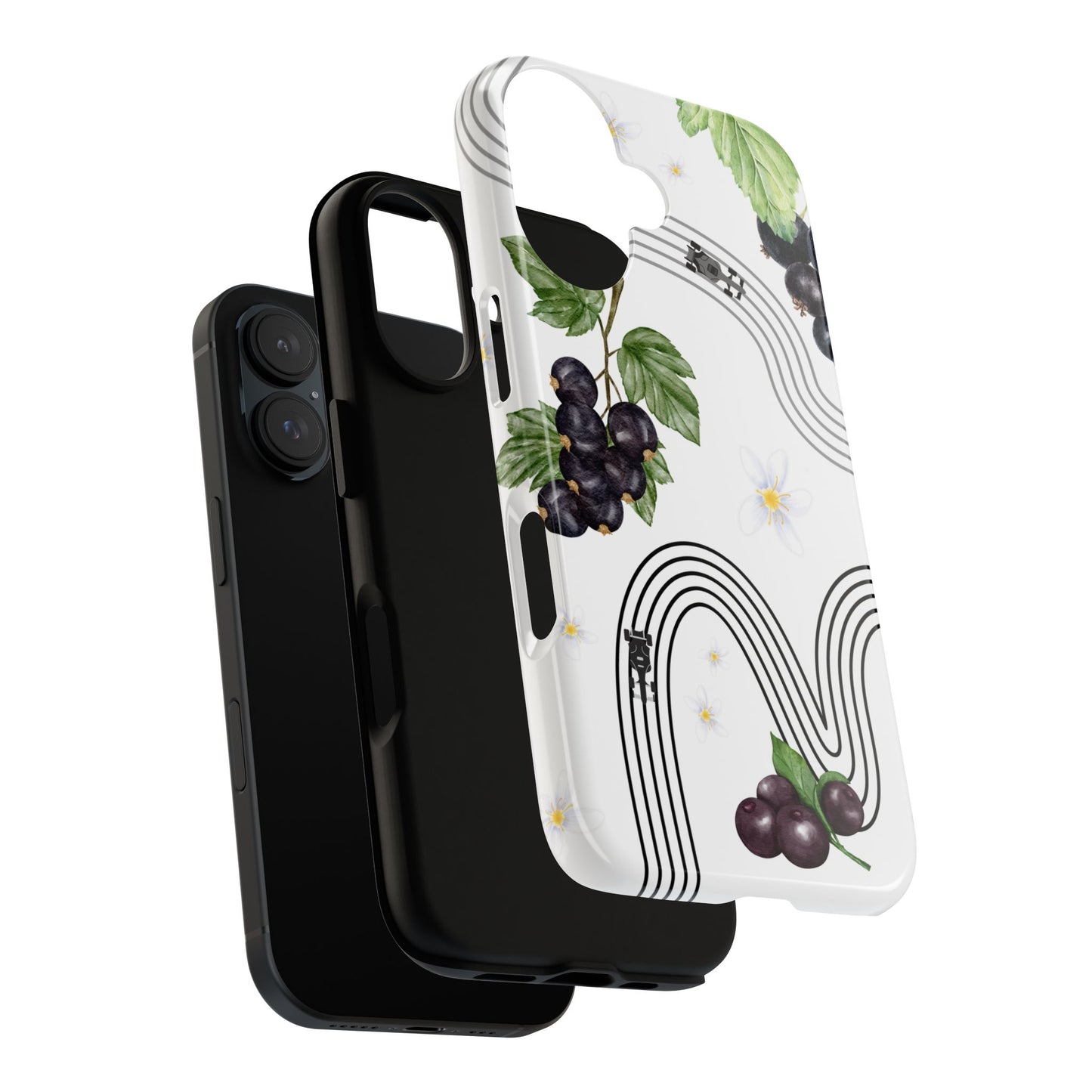 F1 Cadillac and Black Currants Phone Case, Trendy F1 Gift, Formula 1 Gift, Cute Fruit F1 Phone Case, Unique Phone Case