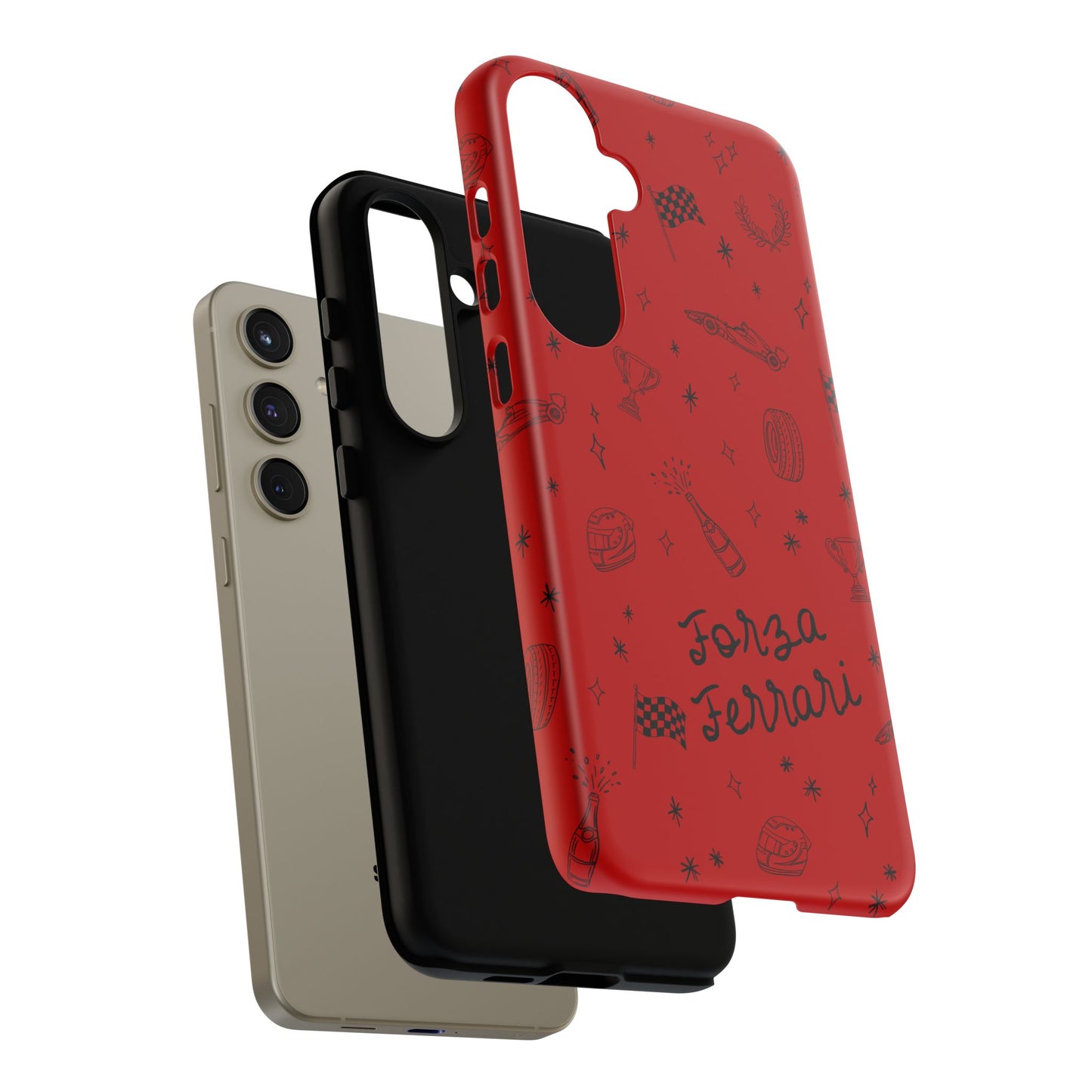 F1 Ferrari Racing Doodle "Forza Ferrari" F1 Phone Case Design