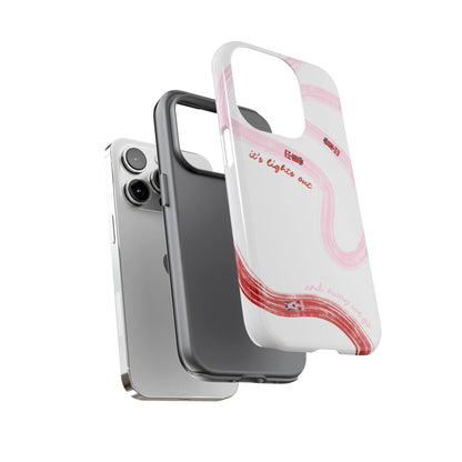 F1 Phone Case Pink and Red Painted "its lights out and away we go", Trendy F1 Gift, Formula 1 Gift, Cute F1 Phone Case, Unique Phone Case