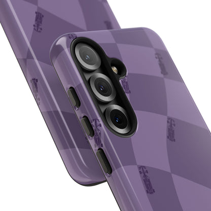 F1 Phone Case Purple Checkered Design, Trendy F1 Gift, Formula 1 Gift, Cute F1 Phone Case, Unique Formula One Phone Case