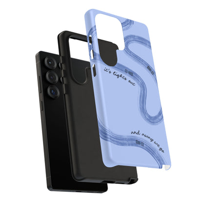 F1 Phone Case Monochrome Blue Painted "its lights out and away we go", Trendy F1 Gift, Formula 1 Gift, Cute F1 Phone Case, Phone Case