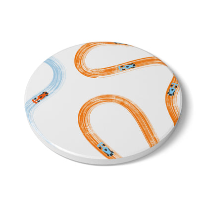F1 McLaren Ceramic Coaster | Orange & Blue Tracks